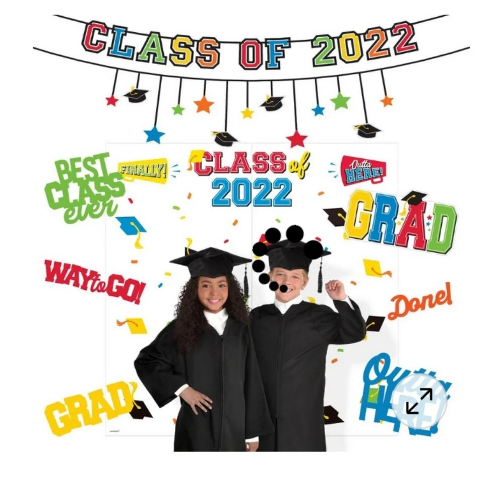 🆕 Colorful Celebration 2022 Graduation Photo Booth Kit, New
